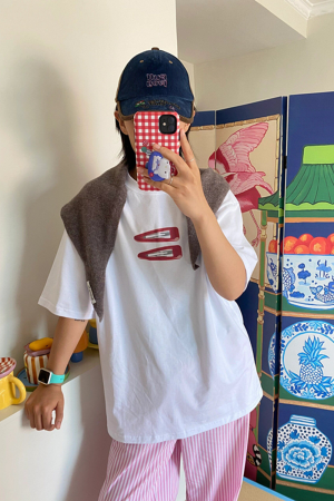 American Retro Minimalist Casual Printed T-Shirt for Men and Women - Versatile Loose Fit Pure Cotton Short Sleeve