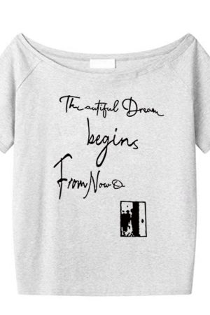 American Retro Off-Shoulder Short-Sleeve Women's Summer Letter Print Red T-Shirt - Trendy Loose Slim Fit Top for Y2K Style