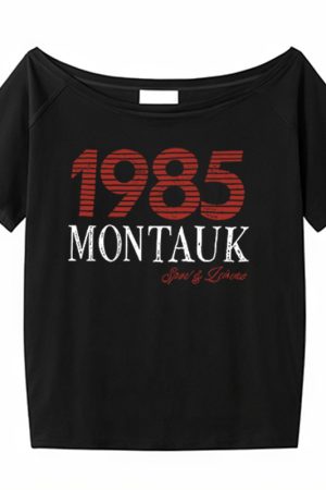 American Retro Off-Shoulder T-Shirt for Women, Summer Letter Print, Oversized Loose Short Sleeve, Trendy Y2K Shoulder-Baring Top