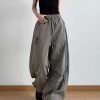 American Retro Parachute Cargo Pants for Women - Loose Wide-Leg Casual Jazz Dance Sports Pants, Y2K Inspired Fashion