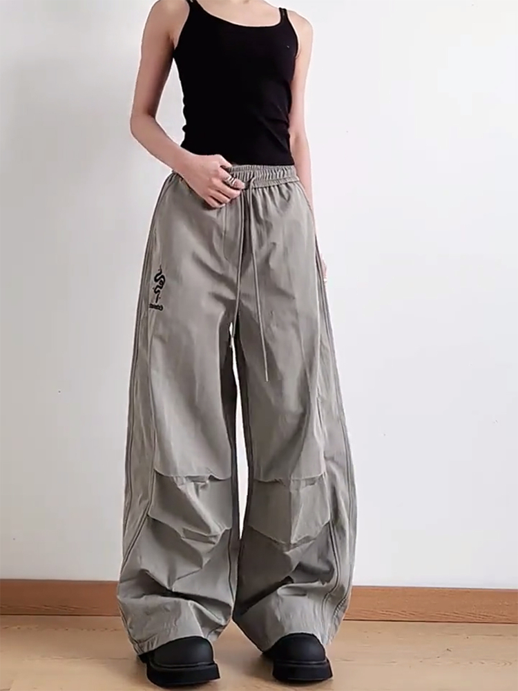 American Retro Parachute Cargo Pants for Women - Loose Wide-Leg Casual Jazz Dance Sports Pants, Y2K Inspired Fashion American Retro Parachute Cargo Pants for Women - Loose Wide-Leg Casual Jazz Dance Sports Pants, Y2K Inspired Fashion