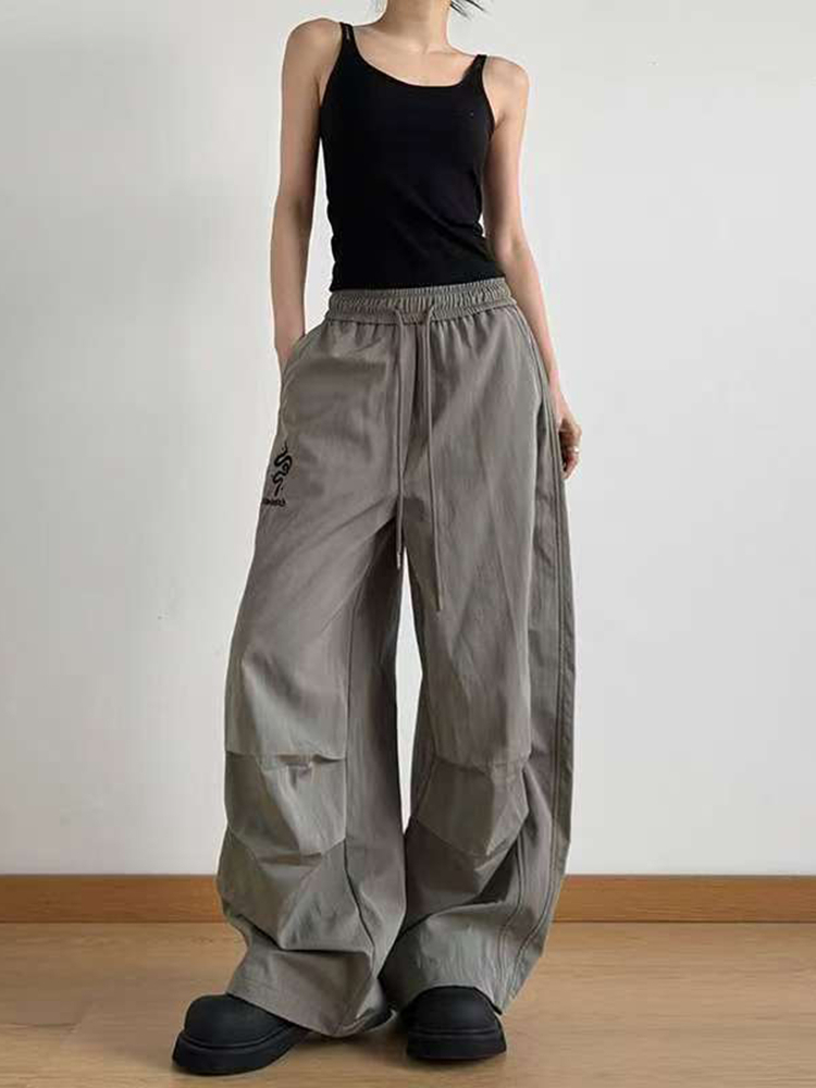 American Retro Parachute Cargo Pants for Women - Loose Wide-Leg Casual Jazz Dance Sports Pants, Y2K Inspired Fashion American Retro Parachute Cargo Pants for Women - Loose Wide-Leg Casual Jazz Dance Sports Pants, Y2K Inspired Fashion