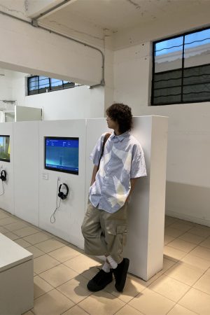 American Retro Pigeon Print Striped Short Sleeve Shirt for Men & Women - Summer Casual Loose Fit Trendy Top