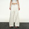 American Retro Plaid Patchwork Denim Pants for Women - Summer Loose Straight-Leg Wide-Leg Korean Style Trousers