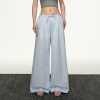 American Retro Plaid Wide-Leg Pants for Women - Summer Casual Loose Drape Drawstring Style