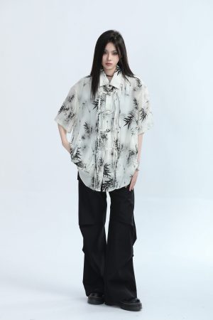 American Retro Pleated Black Casual Pants for Women - Niche Loose Straight Wide-Leg Design, Vintage Style, Comfortable Fit