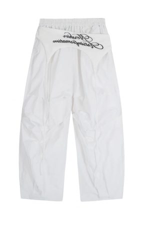 American Retro Pleated Wide-Leg Cargo Pants for Men and Women - Trendy High Street Casual Sportswear