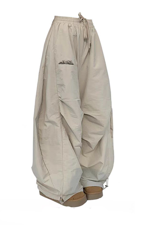 American Retro Pleated Wide-Leg Work Pants for Women - Casual Loose Drape Summer Style