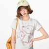 American Retro Printed Basic Round Neck Short Sleeve T-Shirt for Women - Casual Slim Fit Summer Top, Y2K Inspired Fashion