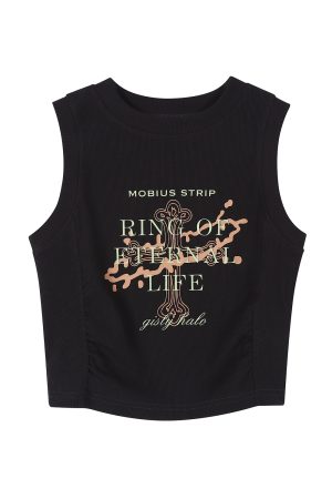 American Retro Printed Camisole for Women - Summer Spicy Short Top with Girly Vibe - Y2K Style