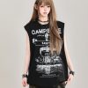 American Retro Printed Letter Tank Top for Girls - Summer 2025 Loose Slimming Sleeveless Sports Top, Y2K Style