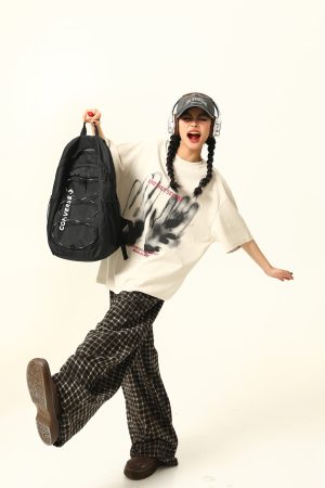 American Retro Printed Washed Short-Sleeve T-Shirt for Men and Women - Trendy Couple Top in Y2K Style