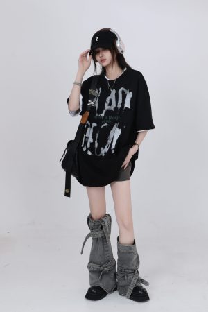 American Retro Short-Sleeve T-Shirt for Women, Summer Loose Fit, Niche Couple Graphic Tee, Vintage-Inspired Mountain Design