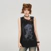 American Retro Sleeveless T-Shirt for Women - Summer Tie Design, Loose Slimming Tank Top, Y2K Fashion Style