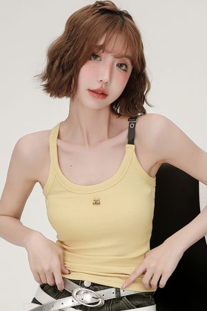 American Retro Spicy Girl Camisole for Women - 2024 Summer Slim-Fit Top in Girly Style
