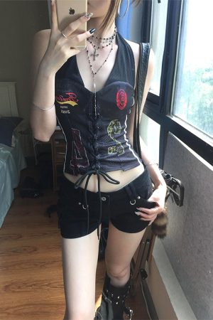 American Retro Spicy Girl Halter Top - Summer Asymmetrical Jersey Tank Top, Slim Fit Stylish Design