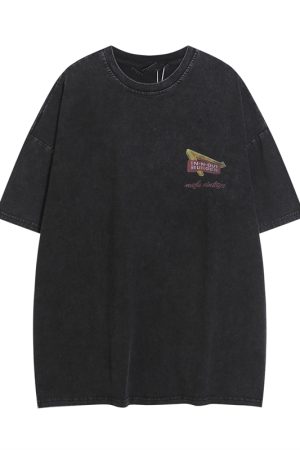 American Retro Street Scenery Printed Short-Sleeve T-Shirt for Men and Women - Loose Versatile Summer Couple Top