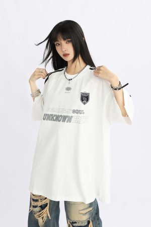 American Retro Striped Oversized Short-Sleeve T-Shirt for Women - Summer Trendy Couple Top, 90s Style, Casual Streetwear