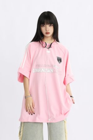 American Retro Striped Oversized Short-Sleeve T-Shirt for Women - Summer Trendy Couple Top, 90s Style, Casual Streetwear