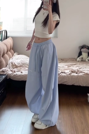 American Retro Striped Work Pants for Women - Summer Loose Hip-Hop Style Draped Straight Casual Sports Pants