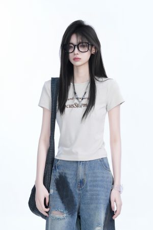 American Retro Summer Short Sleeve T-Shirt for Women - Flattering Slim Fit, Petite Style, Sit and Eat Until the Mountains Are Empty Print