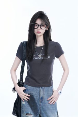 American Retro Summer Short Sleeve T-Shirt for Women - Flattering Slim Fit, Petite Style, Sit and Eat Until the Mountains Are Empty Print