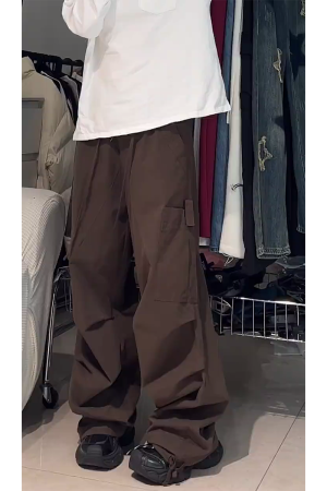 American Retro Wide-Leg Cargo Pants for Women - Loose Versatile Straight Casual Pants, 90s Jazz Dance Style