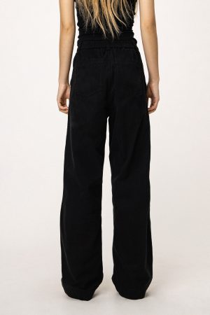 American-Style Black Straight-Leg Casual Pants for Women - Versatile Commuting Trousers - Cleanfit Long Pants