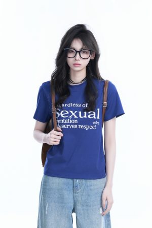 American Style Heavy-Duty Washed Gradient Short Sleeve T-Shirt for Women - Oversized Loose Fit Tee