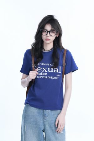 American Style Heavy-Duty Washed Gradient Short Sleeve T-Shirt for Women - Oversized Loose Fit Tee