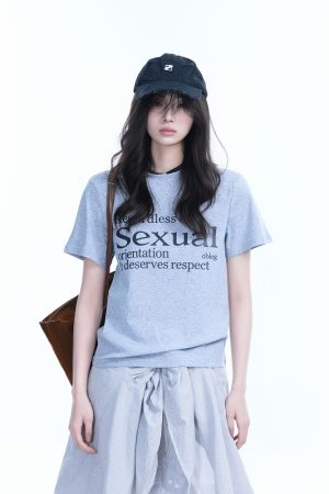 American Style Heavy-Duty Washed Gradient Short Sleeve T-Shirt for Women - Oversized Loose Fit Tee