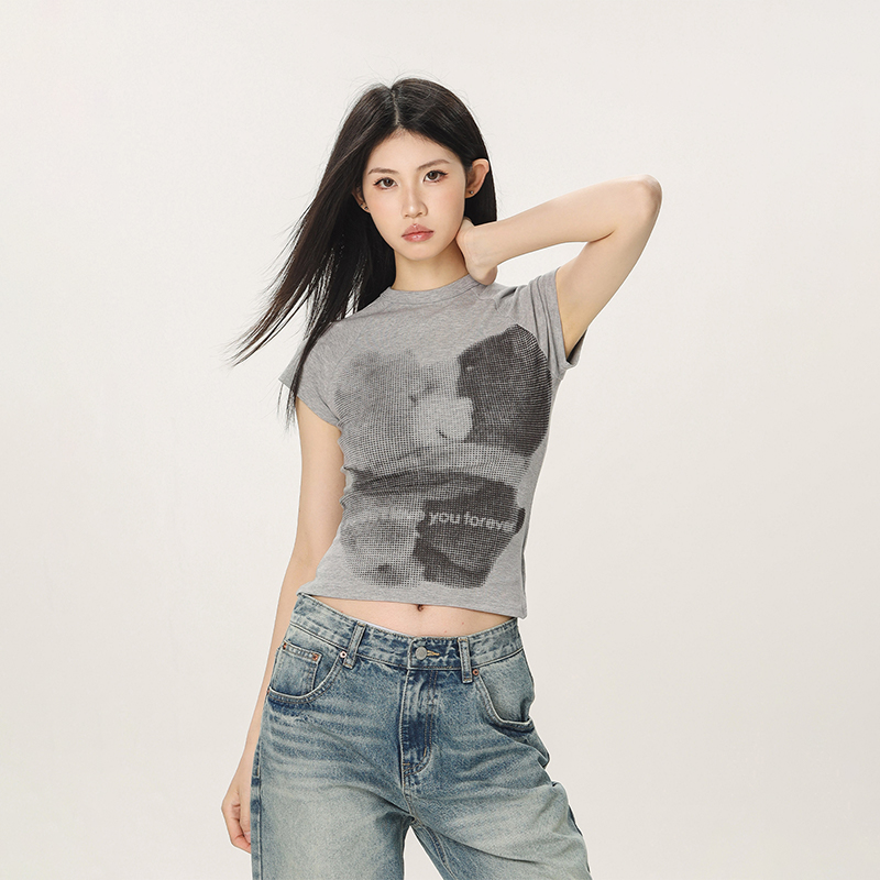 American Style Slim Fit Printed T-Shirt for Women - Beer Team Captain Summer Short Sleeve Top American Style Slim Fit Printed T-Shirt for Women - Beer Team Captain Summer Short Sleeve Top