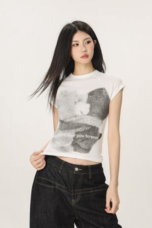 American Style Slim Fit Printed T-Shirt for Women - Beer Team Captain Summer Short Sleeve Top