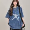 American Style Star Short-Sleeve T-Shirt for Girls - Unique Summer Casual Loose Fit Half-Sleeve Top