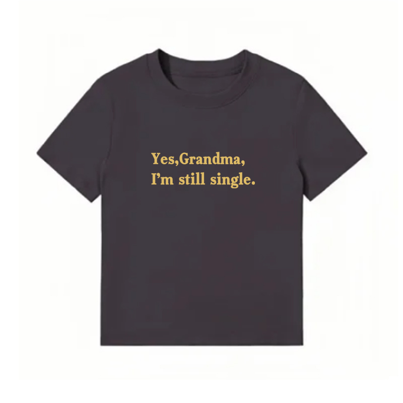 American Style Vintage Slim-Fit Cropped T-Shirt for Women - Summer Slogan Printed Short Sleeves American Style Vintage Slim-Fit Cropped T-Shirt for Women - Summer Slogan Printed Short Sleeves