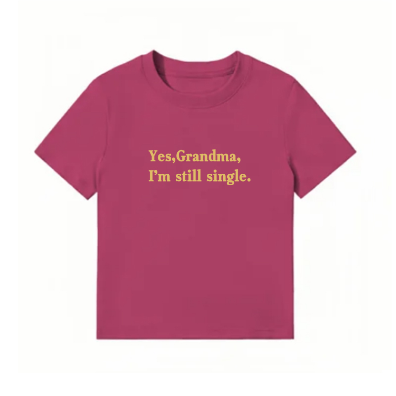 American Style Vintage Slim-Fit Cropped T-Shirt for Women - Summer Slogan Printed Short Sleeves American Style Vintage Slim-Fit Cropped T-Shirt for Women - Summer Slogan Printed Short Sleeves