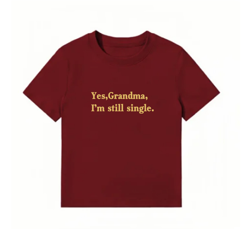 American Style Vintage Slim-Fit Cropped T-Shirt for Women - Summer Slogan Printed Short Sleeves American Style Vintage Slim-Fit Cropped T-Shirt for Women - Summer Slogan Printed Short Sleeves