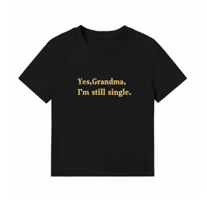 American Style Vintage Slim-Fit Cropped T-Shirt for Women - Summer Slogan Printed Short Sleeves American Style Vintage Slim-Fit Cropped T-Shirt for Women - Summer Slogan Printed Short Sleeves