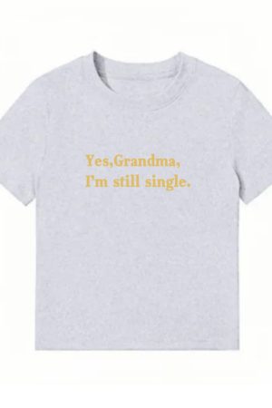 American Style Vintage Slim-Fit Cropped T-Shirt for Women - Summer Slogan Printed Short Sleeves