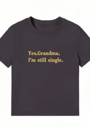 American Style Vintage Slim-Fit Cropped T-Shirt for Women - Summer Slogan Printed Short Sleeves