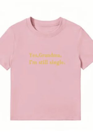 American Style Vintage Slim-Fit Cropped T-Shirt for Women - Summer Slogan Printed Short Sleeves