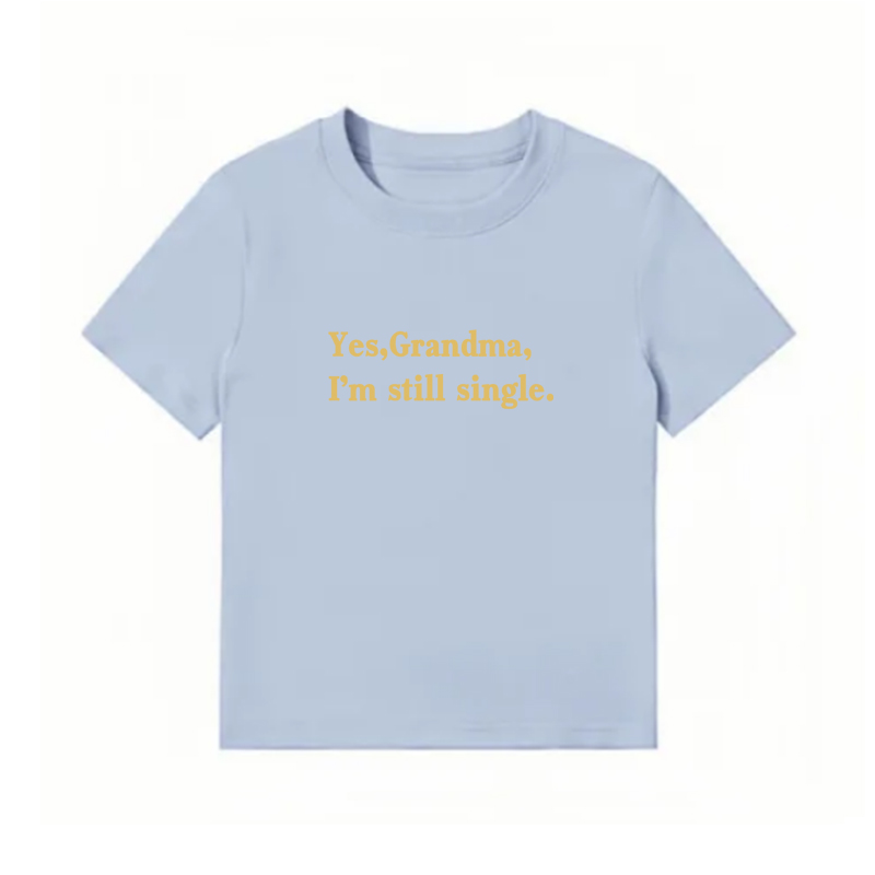 American Style Vintage Slim-Fit Cropped T-Shirt for Women - Summer Slogan Printed Short Sleeves American Style Vintage Slim-Fit Cropped T-Shirt for Women - Summer Slogan Printed Short Sleeves