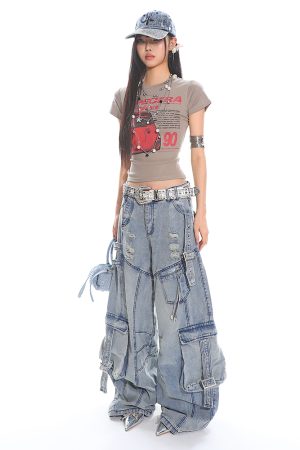 American Vintage Car Print Women's Summer Slim Fit Short Sleeve T-Shirt - High Elastic, Comfortable, Retro Style