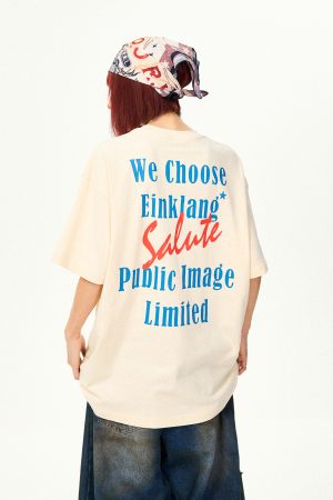 American Vintage Character Print Short Sleeve T-Shirt for Women - Casual Loose Summer Top, Retro 90s Style