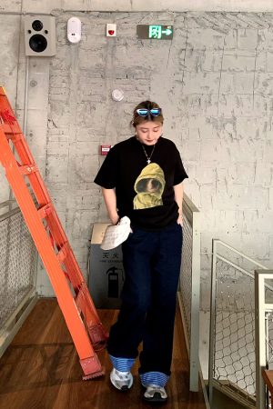 American Vintage Dark Blue Wide-Leg Jeans for Women - Loose Slim Straight Fit - 2025 Spring Fashion