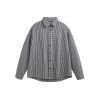 American Vintage Fine Check Long Sleeve Shirt - Unisex Casual Plaid Jacket for Spring and Autumn, Lazy Style Couple's Fashion