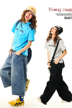 American Vintage Gray Short Sleeve T-Shirt for Women - Versatile Summer Casual Top with Cleanfit Design