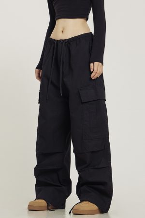 American Vintage Khaki Loose Straight Leg Casual Work Pants for Men and Women - Summer Wide Leg Slightly Flared 90s Style