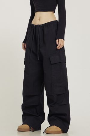 American Vintage Khaki Loose Straight Leg Casual Work Pants for Men and Women - Summer Wide Leg Slightly Flared 90s Style