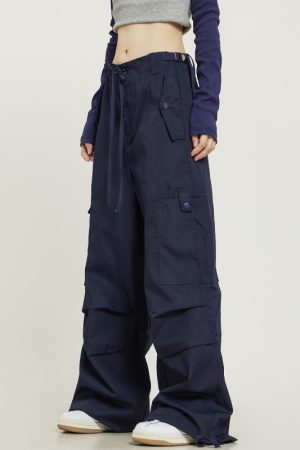 American Vintage Multi-Pocket Loose Straight-Leg Cargo Pants for Men and Women - Casual Paratrooper Style Trousers